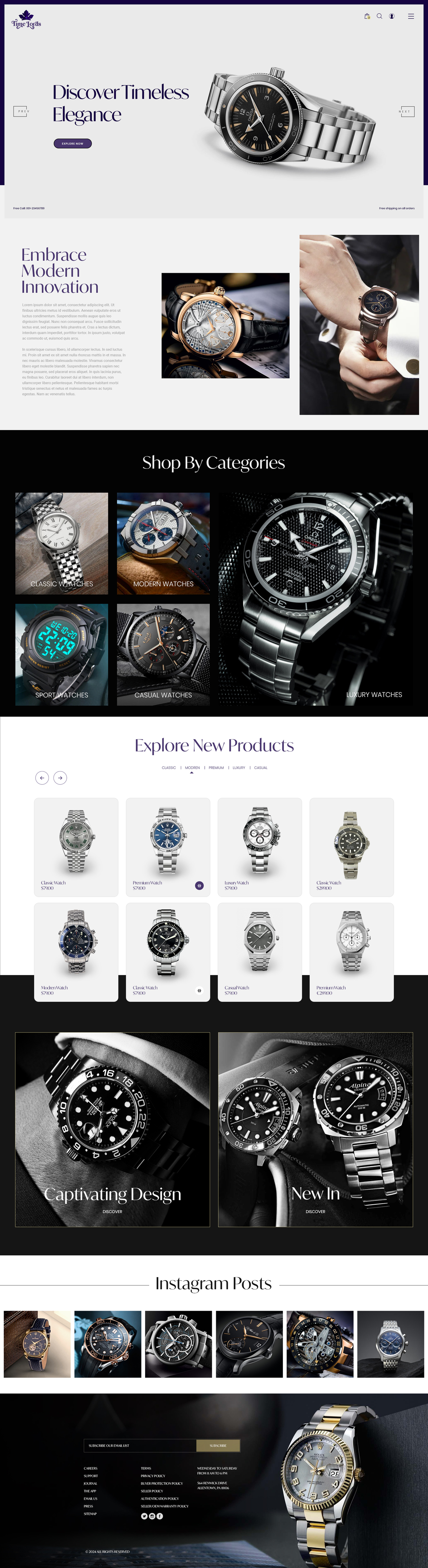 Time Tech — Luxury Watches E-Commerce Website